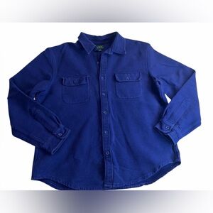 J. Crew Men's Deep Blue Casual Heavy Flannel Button Down Shirt. Size XL